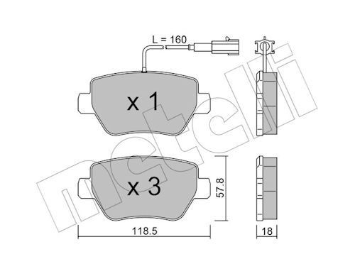 METELLI Bremseklosser 22-1204-0 METELLI 22-1204-0 Sportsbremseklosser Maserati Quattroporte 6 originale pris