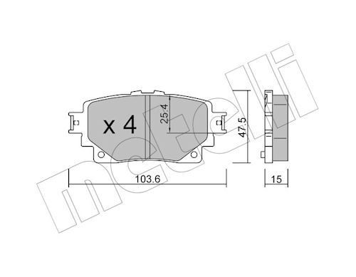 METELLI Plaquettes de frein 22-1229-0 METELLI 22-1229-0 Plaquettes de frein LEXUS NX II (AZ20) 350 (TAZA25) 279 CV 2025
