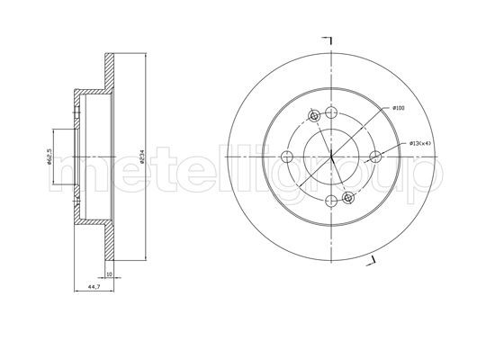 METELLI Remschijf 23-1761C METELLI Remschijven set HYUNDAI 23-1761C