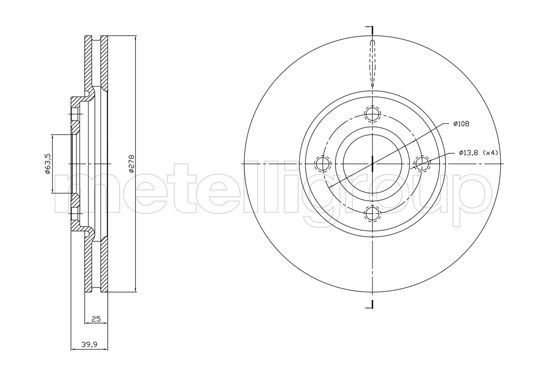 METELLI Piduriketas 23-1768C 23-1768C Pidurikettad FORD TRANSIT METELLI