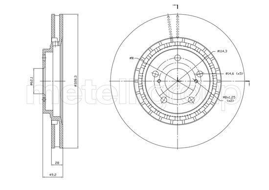 METELLI Disque de frein 23-1825C METELLI 23-1825C Disque de frein TOYOTA RAV4 V (XA50) 2.5 VVTi AWD (AXAA54) 203 CV 2025