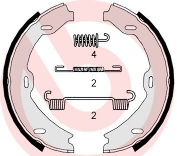 BREMBO Sada brzd. čeľustí parkov. brzdy S 50 518 Parkovacia brzda BREMBO Volvo 960 S 50 518