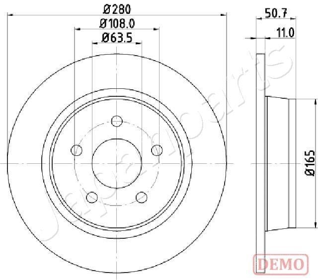 JAPANPARTS Piduriketas DP-0302C DP-0302C Pidurikettad FORD KA JAPANPARTS