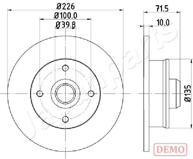 JAPANPARTS Brzdový kotouč DP-0922C Kotúčové brzdy JAPANPARTS Seat 127 DP-0922C