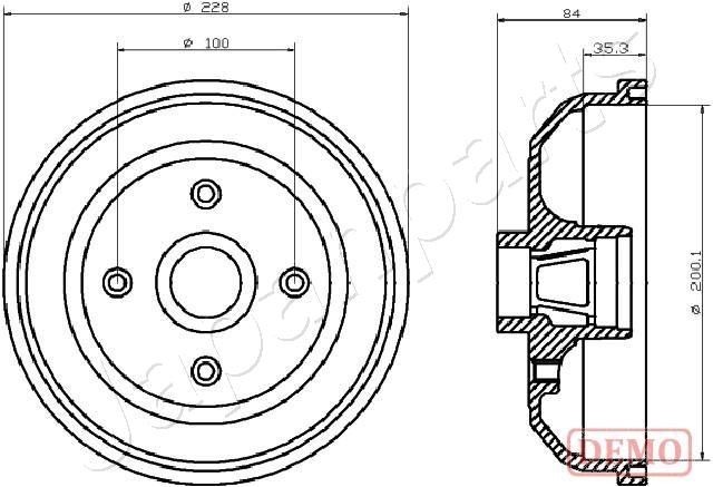 JAPANPARTS Ταμπούρο TA-0406C Ταμπούρο JAPANPARTS Opel KARL TA-0406C