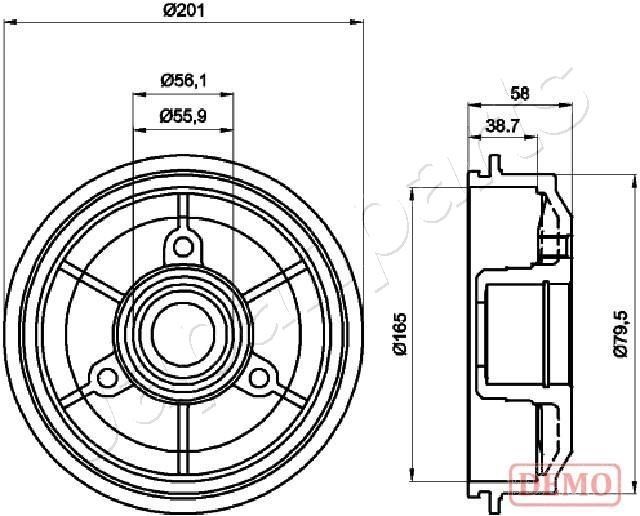 JAPANPARTS Brake drum TA-0607C TA-0607C JAPANPARTS brake drum for PEUGEOT 306