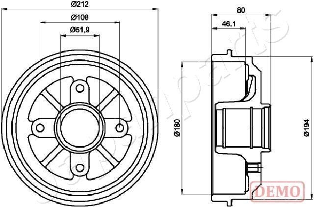 JAPANPARTS Tamburo freno TA-0608C TA-0608C Tamburo freno JAPANPARTS PEUGEOT 806 costo