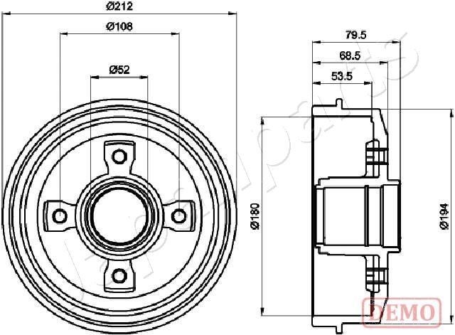 JAPANPARTS Bremsetrommel TA-0612C Bremsetrommel JAPANPARTS 306 TA-0612C billige