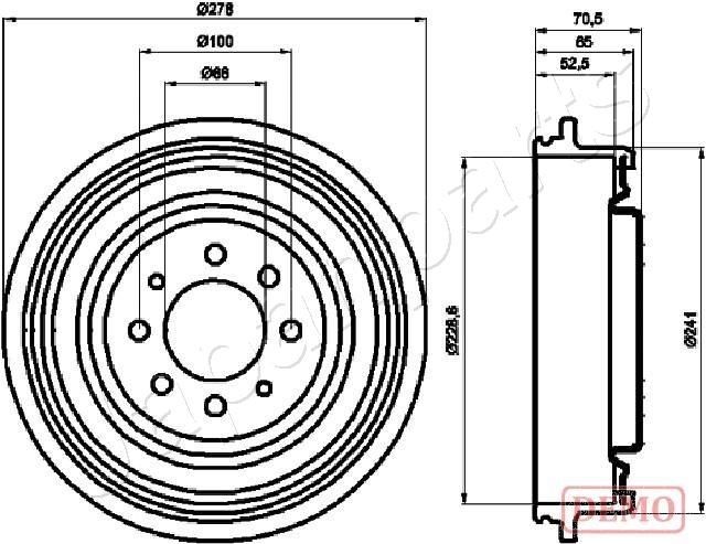 JAPANPARTS Bremsetrommel TA-0703C TA-0703C Bremsetrommel JAPANPARTS RENAULT ZOE