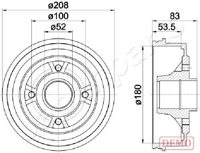 JAPANPARTS Remtrommel TA-0709C TA-0709C Remtrommels RENAULT MASTER JAPANPARTS