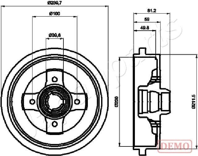 JAPANPARTS Piduritrummel TA-0909C JAPANPARTS TA-0909C Trummelpidur Coupe B3 (89, 8B) hind