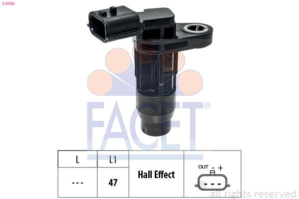 FACET Krukassensor 9.0768 FACET 9.0768 Krukas positie sensor Peugeot 107 originele