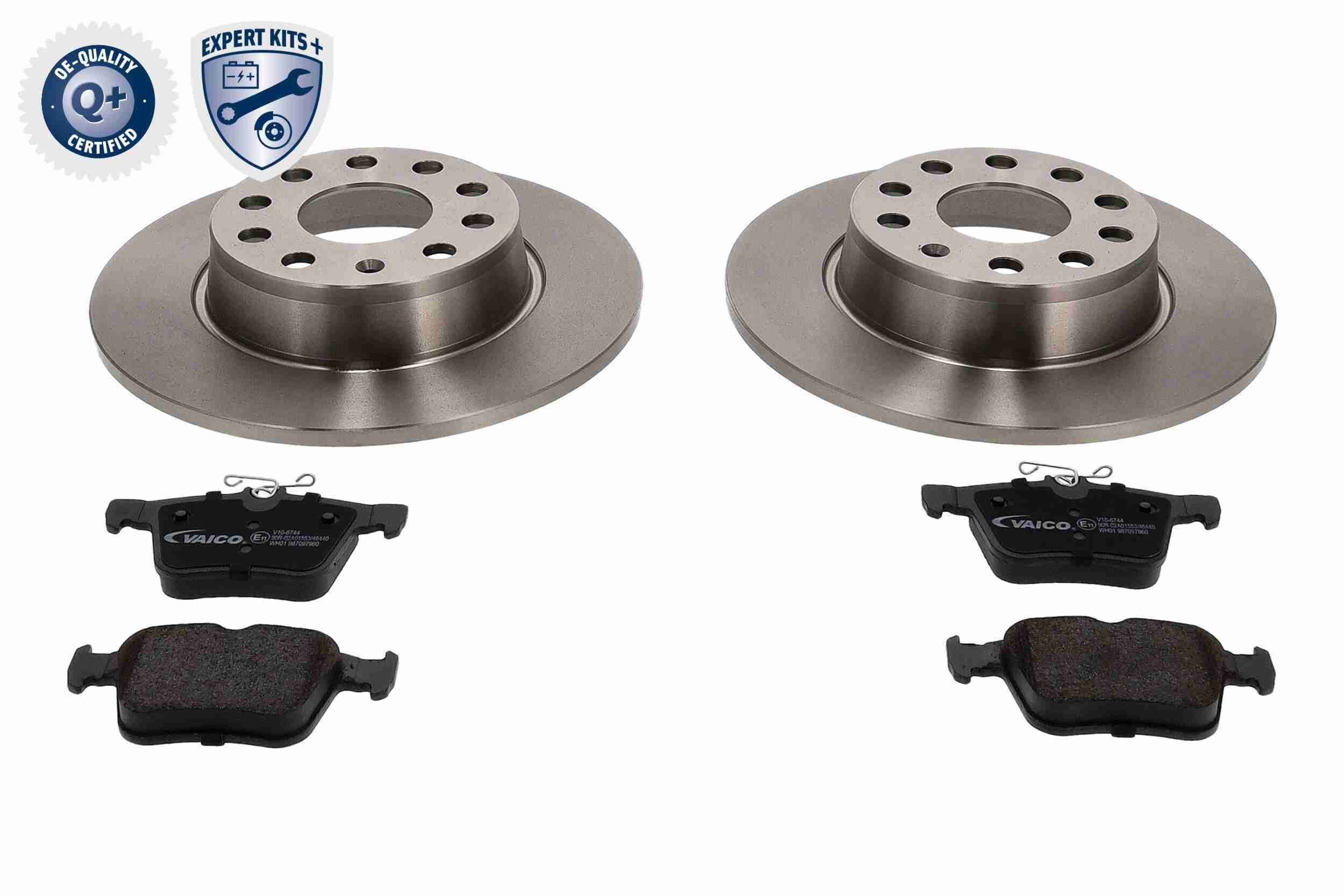VAICO Bremseskiver og klodser V10-6744 VAICO V10-6744 Seat Leon 3 ST Bremsesæt til en rimelig pris