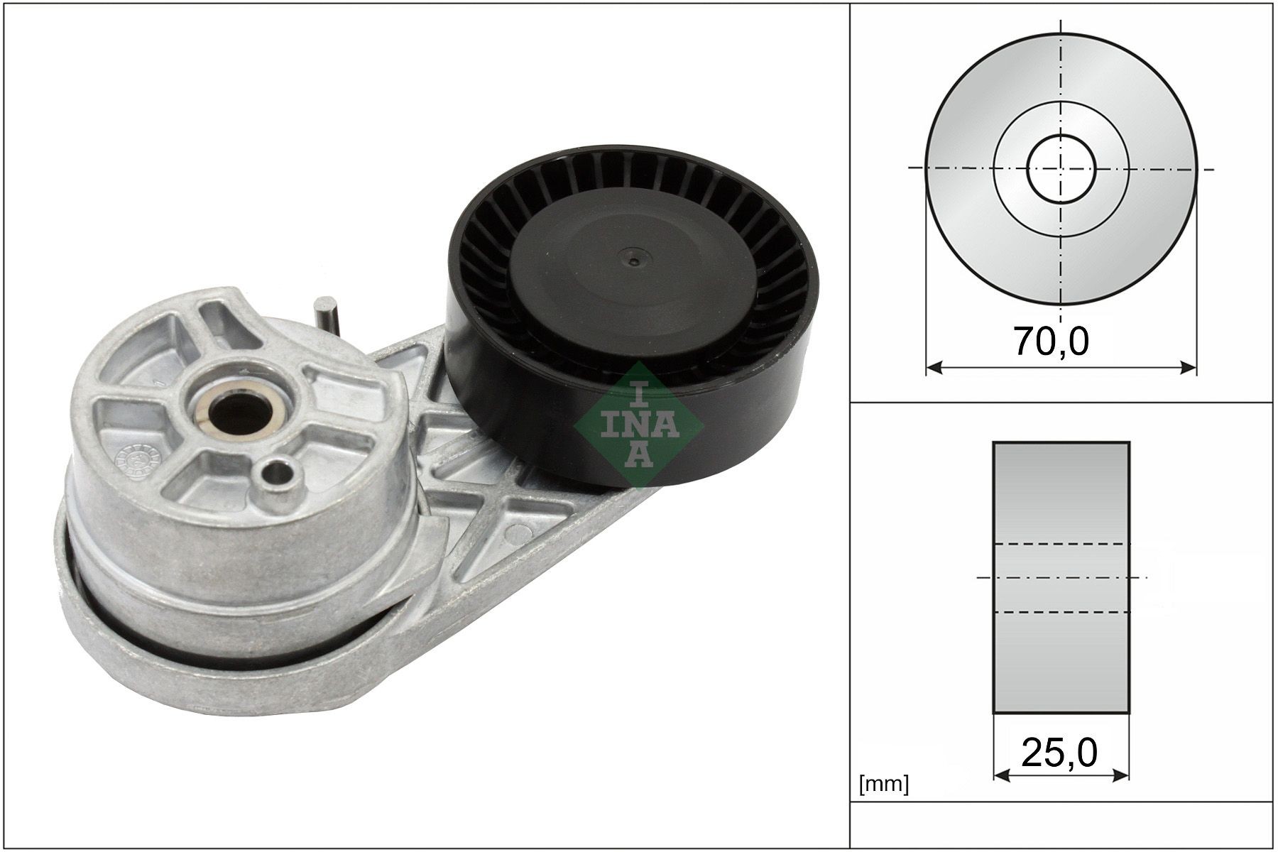 INA Tensor, correia trapezoidal estriada 534 0725 10 INA 534 0725 10 Tensor da correia Ford Focus IV HN a um preço acessível