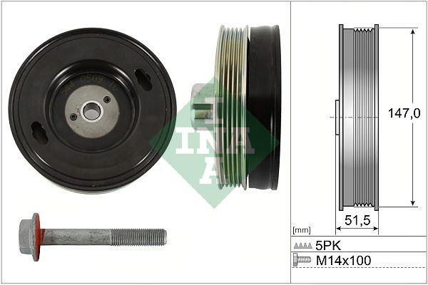 INA Hihnapyöräsarja, kampiakseli 544 0509 20 Opel Adam M13 kampiakselin hihnapyörä INA 544 0509 20