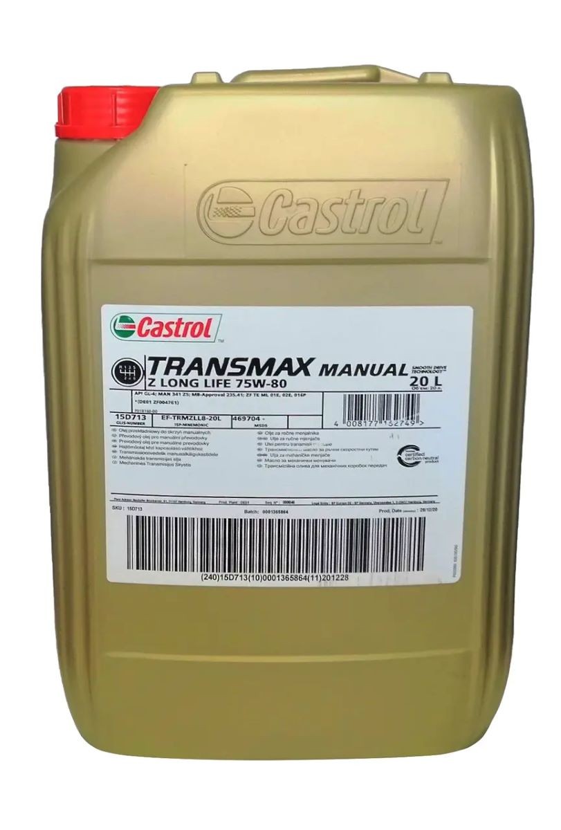 CASTROL Girolje 15D713 Girkasse olje manuell CASTROL Mercedes-Benz CLK Transmax, Manual Z Long Life 15D713