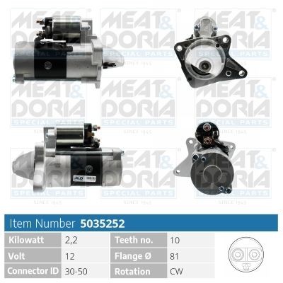 MEAT & DORIA Startmotor 5035252 MEAT & DORIA 5035252 Starter voor de motor BT-50 Pick-up (CD, UN) prijs