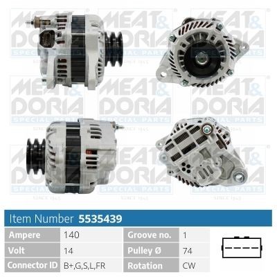 MEAT & DORIA Δυναμό 5535439 5535439 Δυναμό MITSUBISHI OUTLANDER MEAT & DORIA