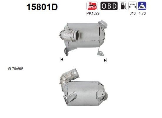 AS Catalizzatore 15801D 15801D costo Catalizzatore PEUGEOT 807 AS