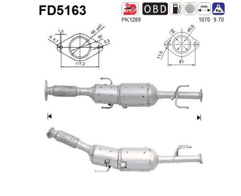 Filtro antiparticolato (FAP) AS FD5163 AS FD5163 costo Filtro antiparticolato (FAP) Nissan ALMERA 2024