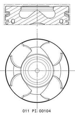 Stempel MAHLE 011 PI 00104 000 MAHLE 011 PI 00104 000 Motor stempel Alfa Romeo 147 2008