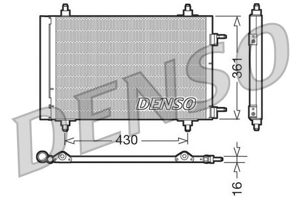 DENSO Kondensator, klimaanlæg DCN07019 DCN07019 Kondensor AC CITROËN NEMO DENSO
