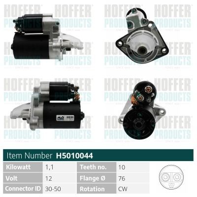 HOFFER Starter H5010044 Starter motor HOFFER OCTAVIA H5010044 billig