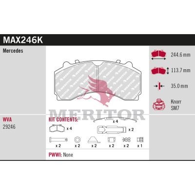 MERITOR Pastilhas de travão MAX246K Pastilha de travão MERITOR LANCER MAX246K baratos