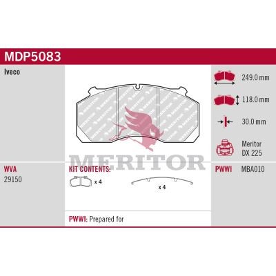 MERITOR Brzdové doštičky/platničky MDP5083 Doštičky MERITOR GRAND CHEROKEE MDP5083 lacné