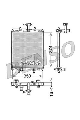 DENSO Radiator, motorkjøling DRM21602 DENSO DRM21602 Radiator motor Coaster 3 B40 / B50 pris