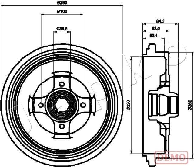 JAPKO Brzdový bubon 560913C Bubnové brzdy JAPKO Volkswagen TRANSPORTER 560913C