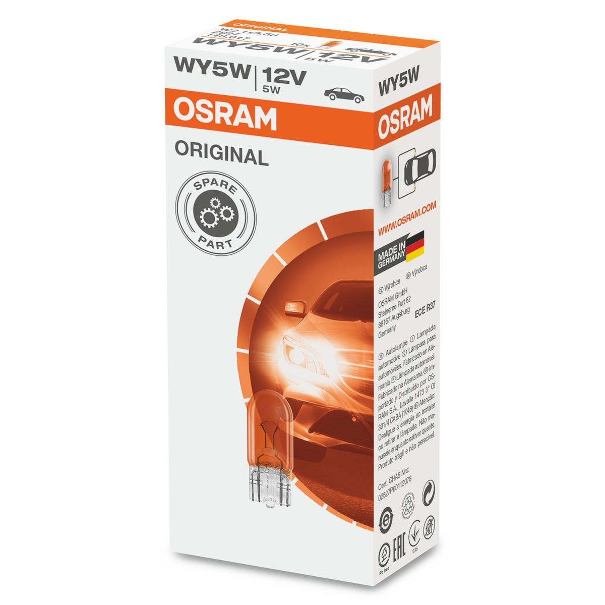 OSRAM Kvēlspuldze, Pagriezienu signāla lukturis 2827 OSRAM ORIGINAL LINE 2827 Kvēlspuldze, Pagriezienu signāla lukturis