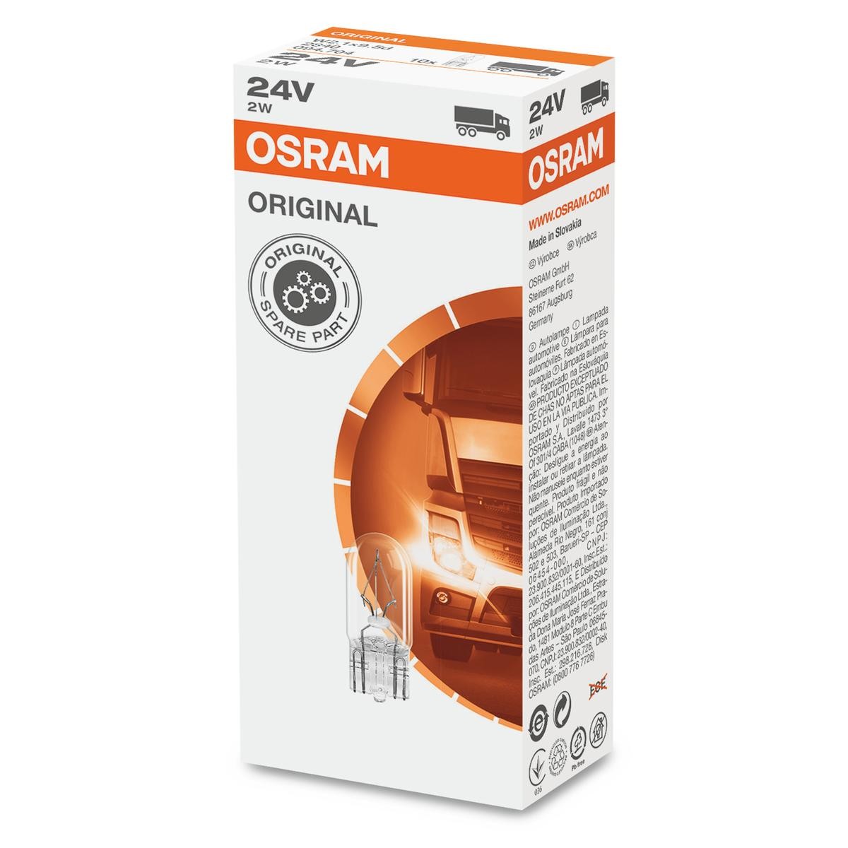 OSRAM Żiarovka pre osvetlenie vnútorného priestoru 2840 2840 Osvetlenie vnútorného priestoru OSRAM TOYOTA YARIS