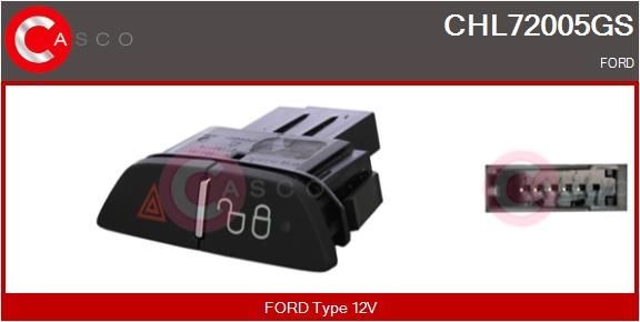 CASCO Alarmlicht schakelaar CHL72005GS CASCO CHL72005GS Waarschuwingsknipperlamp schakelaar Ford Transit Custom Van prijs