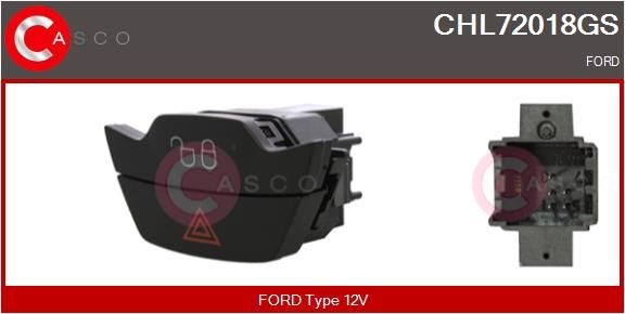 CASCO Alarmlicht schakelaar CHL72018GS CASCO CHL72018GS Waarschuwingsknipperlamp schakelaar Ford Transit Custom V362 goedkoop