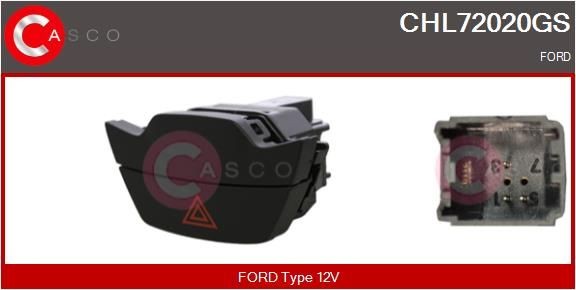 CASCO Interruttore, Lampeggiatore d'emergenza CHL72020GS CASCO CHL72020GS Interruttore, Lampeggiatore d'emergenza