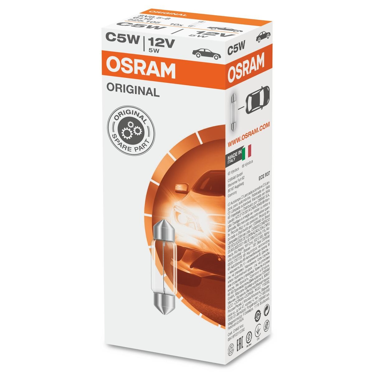 Lyspære, nummerskiltlys OSRAM 6418 OSRAM ORIGINAL LINE 6418 Skyltbelysning VW TIGUAN 2019