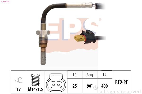 EPS Sensore, Temperatura gas scarico 1.220.215 1.220.215 Sensore di temperatura MERCEDES-BENZ VARIO EPS costo