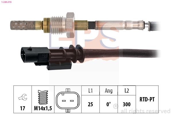 EPS Sensore, Temperatura gas scarico 1.220.216 1.220.216 Sensore temperatura gas di scarico EPS PEUGEOT 5008 costo