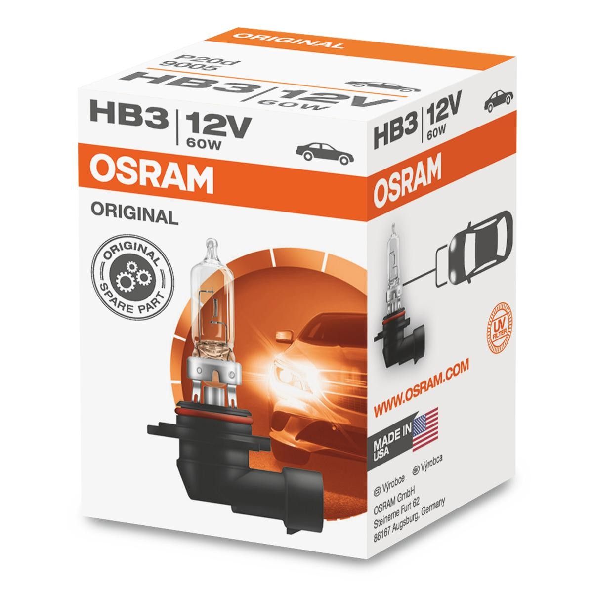Lampadina, faro di profondità OSRAM 9005 OSRAM ORIGINAL LINE 9005 Lampadine anabbaglianti HONDA CIVIC 2016
