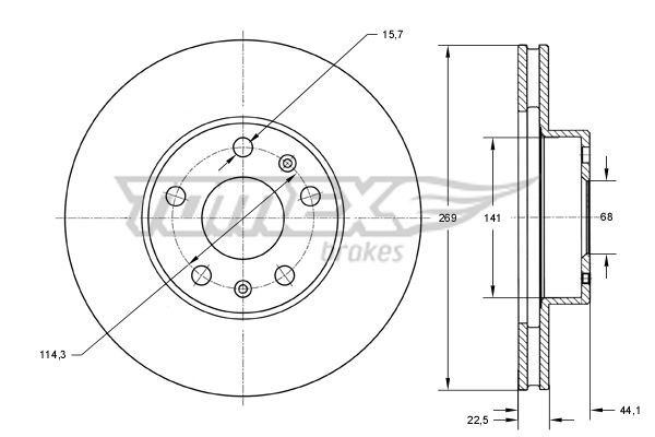 TOMEX brakes Remschijf TX 73-51 TOMEX brakes Sportremschijven RENAULT TX 73-51