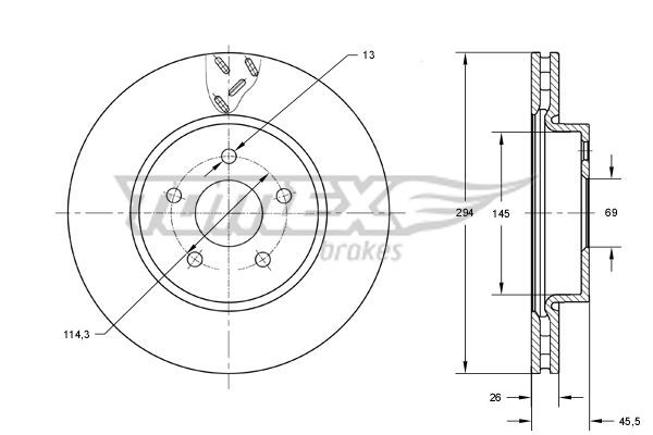 TOMEX brakes Δισκόπλακα TX 73-63 TX 73-63 TOMEX brakes Δισκόφρενα Ford USA φθηνά