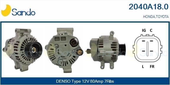 SANDO Dynamo / Alternator 2040A18.0 2040A18.0 SANDO Alternator Honda goedkoop