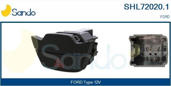 SANDO Varningsblinkers knapp SHL72020.1 SANDO SHL72020.1 Brytare, varningsblinkljus Ford Focus Mk3 Kombi original