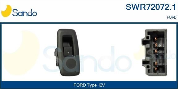 SANDO Spínač elektrického otvárania okien SWR72072.1 Spínač elektrického otvárania okien SANDO Ford TRANSIT SWR72072.1