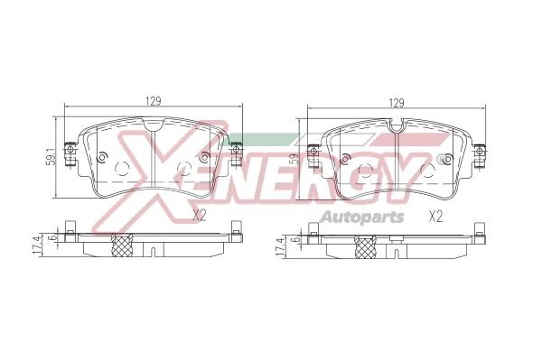 AP XENERGY Kit pastiglie freni X41403 X41403 costo Pastiglie dei freni AP XENERGY AUDI A7