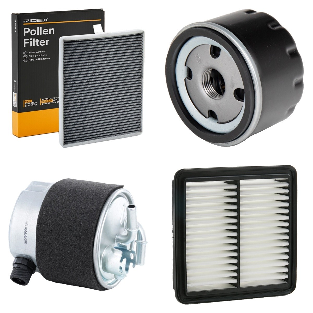RIDEX Filtersett 4055F30438 Filtersett RIDEX SJ 413 4055F30438 billige