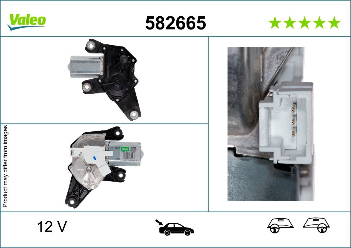 VALEO Motor de limpa-vidros 582665 582665 Motor de limpa vidros NISSAN NOTE VALEO