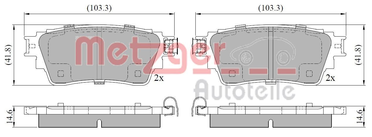 METZGER Remblokken 1170913 1170913 Remblokset MITSUBISHI SPACE WAGON METZGER