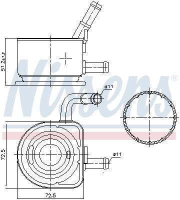 NISSENS Oliekøler, motorolie 91230 pris Olieradiator Hyundai JK-01 91230 NISSENS